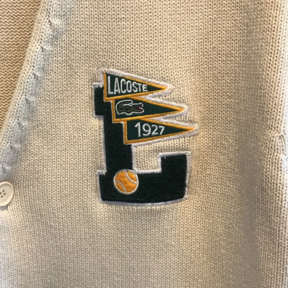 Lacoste Cream Cardigan with Black Accents - Picture 4 of 16